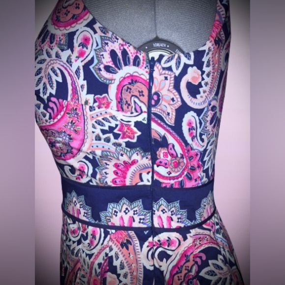 TALBOTS PAISLEY FIT & FLARE DRESS, SZ 4 - Picture 4 of 6